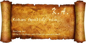 Kokas Apollónia névjegykártya